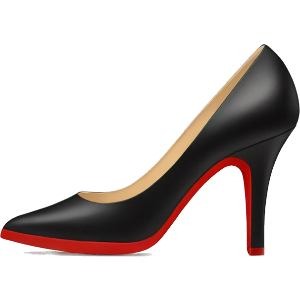 Valentina Black high heels with red bottom emoji
