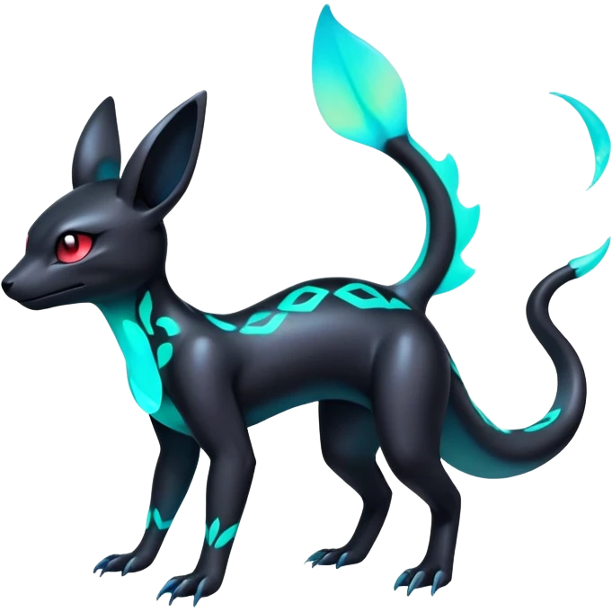 Dark Edgy Pastel Colorful Glowing Nano Neon Shiny Salandit-Umbreon-Fakémon-hybrid-creature (full body)  emoji
