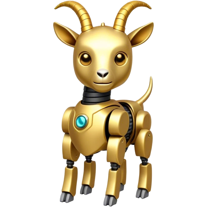 A robot goat made out of gold emoji