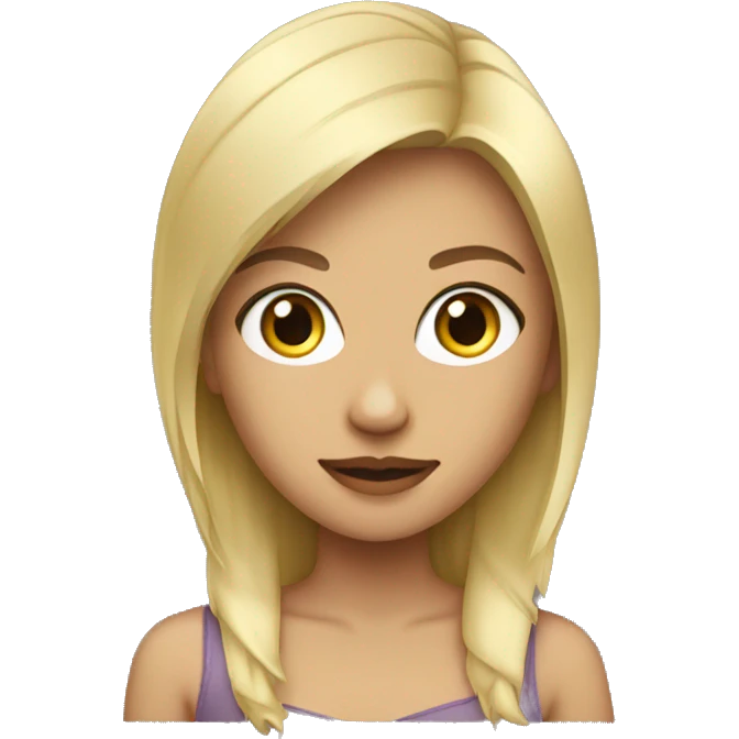 Girl with blonde wolfcut emoji