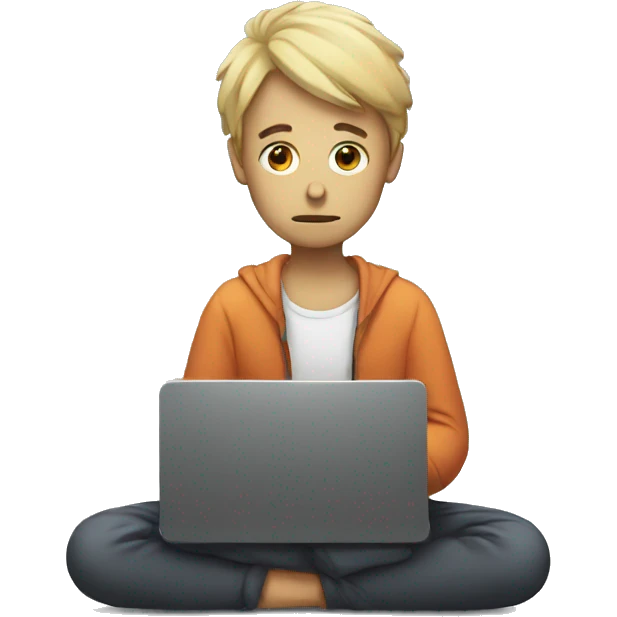 sad person with laptop emoji