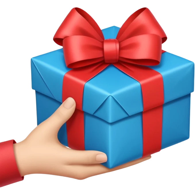 hand over present emoji