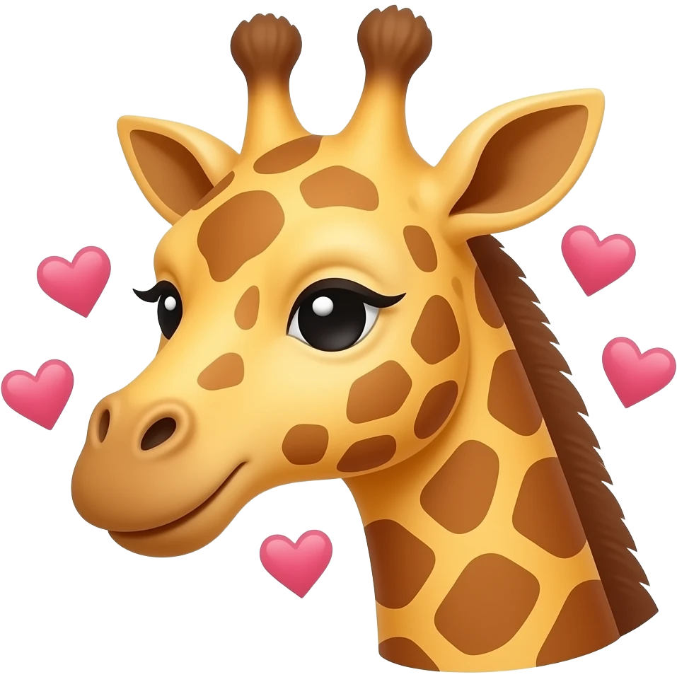 Einfacher Giraffenkopf mit herzchen drumrum emoji