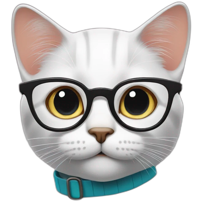 cat with nerd glasses and finger pointed up emoji