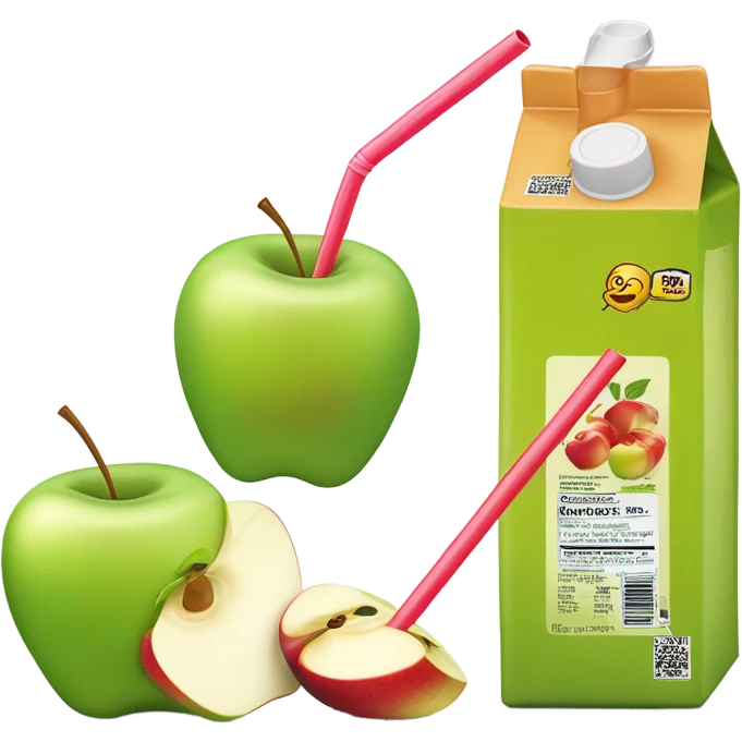 apple juice carton with a straw emoji