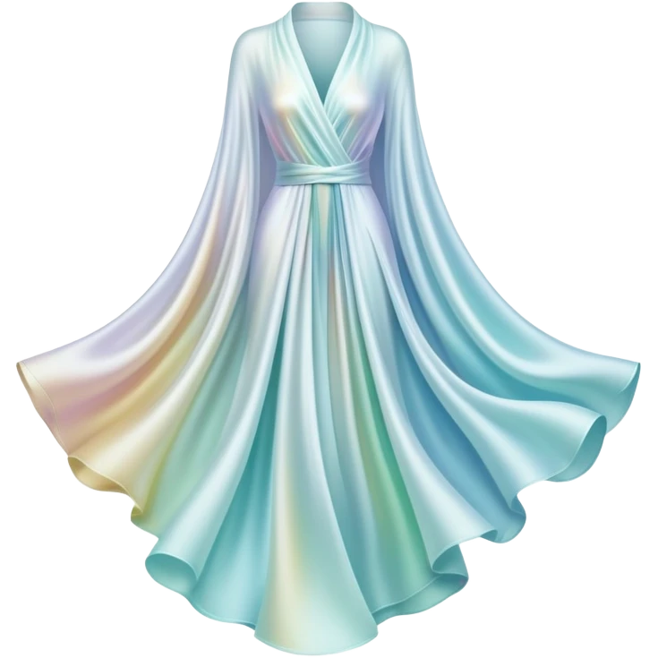 Elegant ethereal fabric-like flowing forms creating abstract clothing shape, personal style definition symbol, soft glowing essence emoji