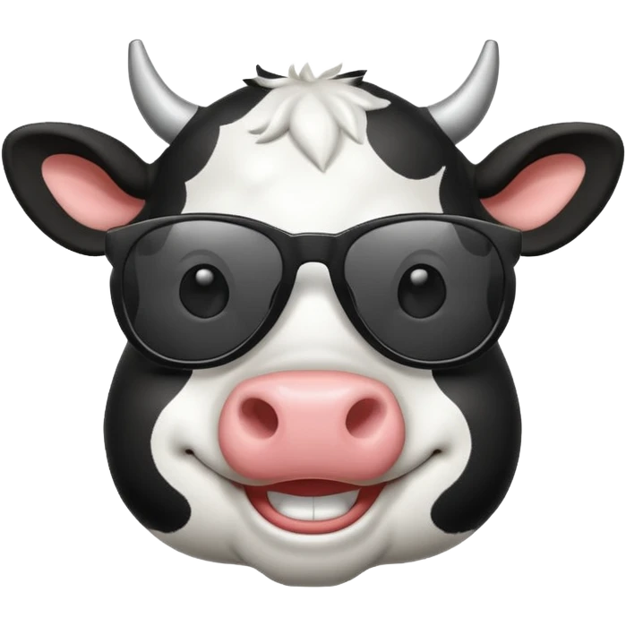 make a cow emoji wear sunglasses emoji