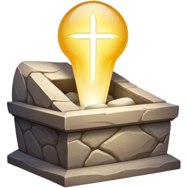 Jesus has risen. Light coming from the tomb. emoji