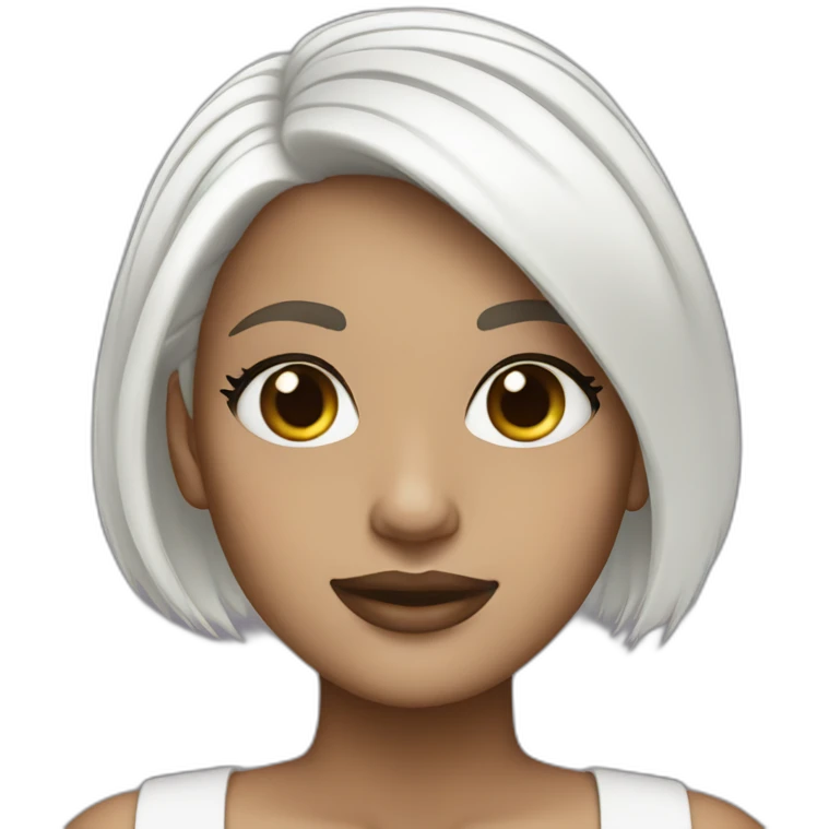 it girl white short hair macbook pro emoji