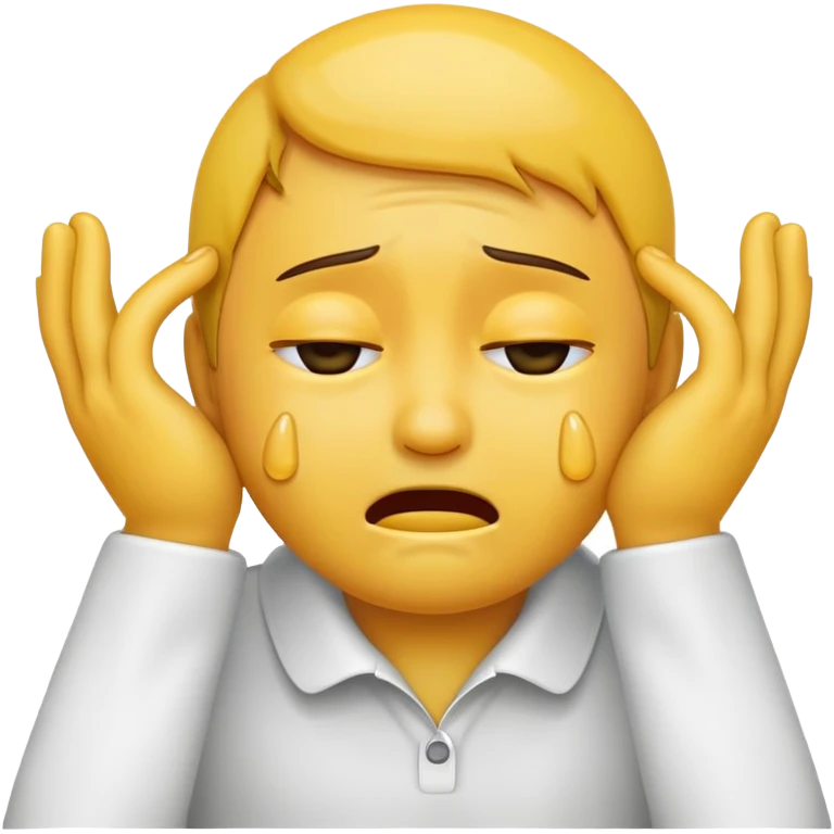 crying emoji with hands on neck  emoji