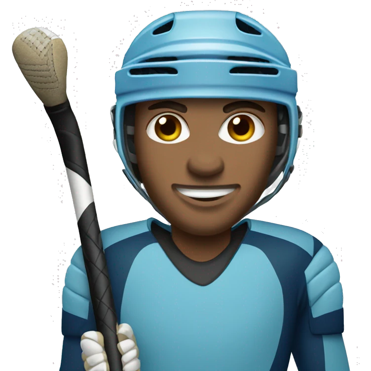 Field hockey goalkeeper with legaurds emoji