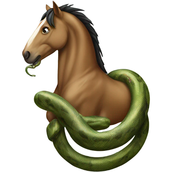 the horse is shrouded in a snake emoji