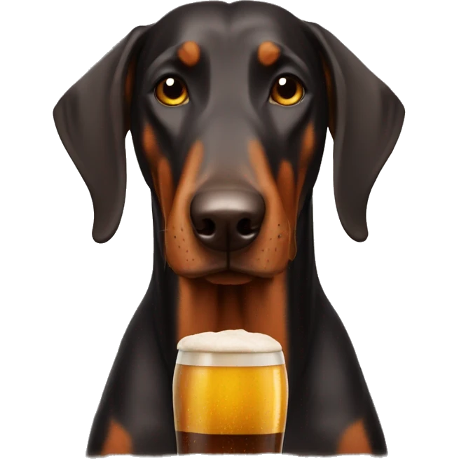 doberman with beer named porter emoji