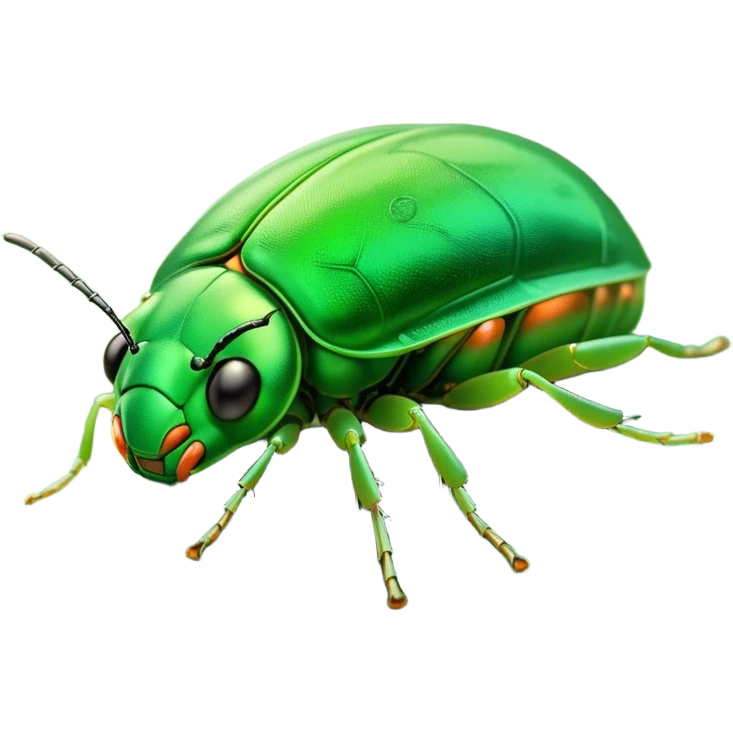 Meme-Worthy Cute Sleeping Green Bugdie Portrait Emoji, Head resting peacefully with a contented smile, showcasing a tiny, endearing build and a luxuriously smooth emerald exoskeleton, eyes shut in a serene nap, Simplified yet hilariously adorable features, highly detailed, glowing with a soft, drowsy light, high shine, relaxed and utterly lovable, stylized with an air of playful laziness, bright and heartwarming, soft glowing outline, capturing the essence of a comically sleepy insect, so meme-worthy it feels like it could instantly become the next viral sensation of adorable slumber! emoji