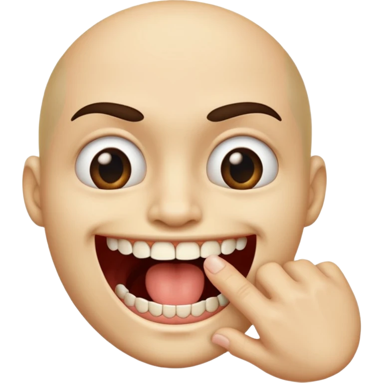 Una cara mordiendo un dedo emoji