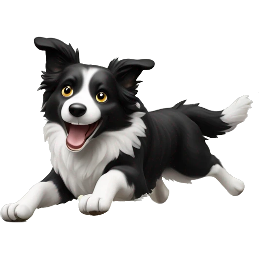 Border collie jumping over anvil emoji