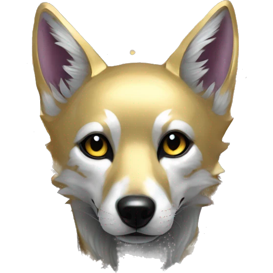 Black iridescent dog fox zombie skeleton gold mechanical nebula galaxy stars flowers fairy lights vintage emoji