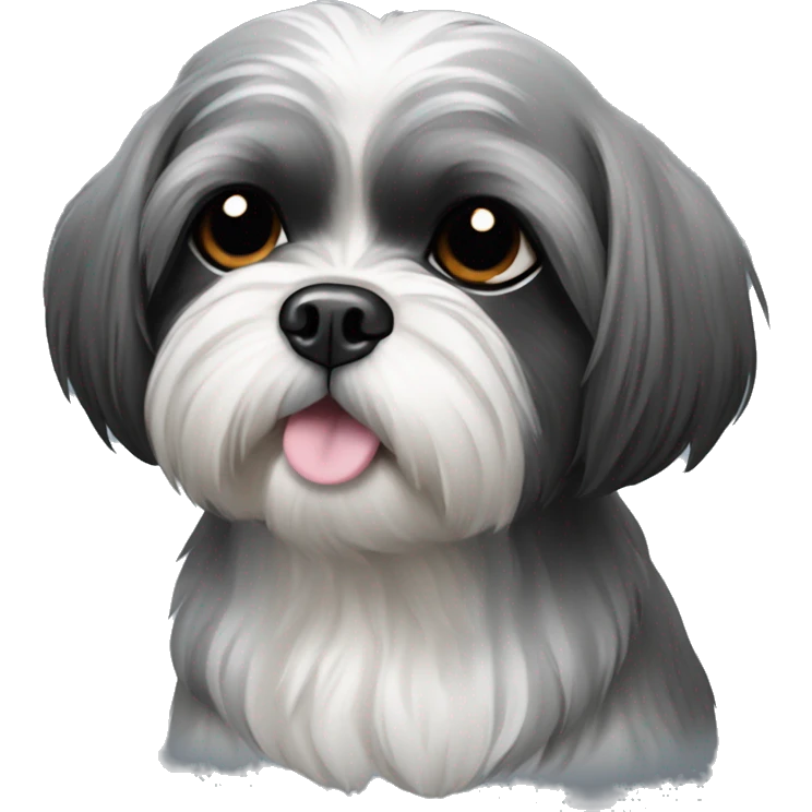 black and grey shihtzu emoji