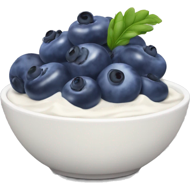 Yoghurt bowl with blueberries emoji