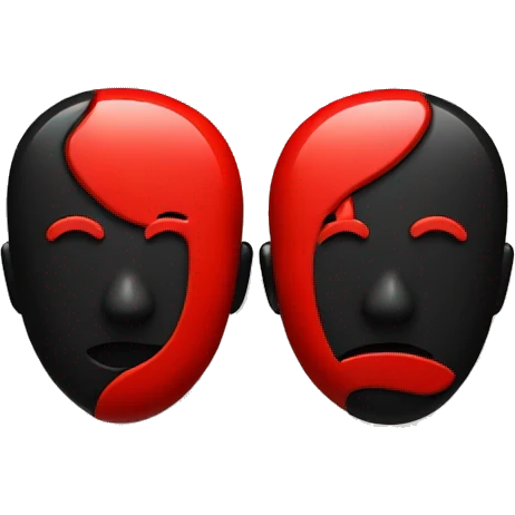two pins in red and black emoji