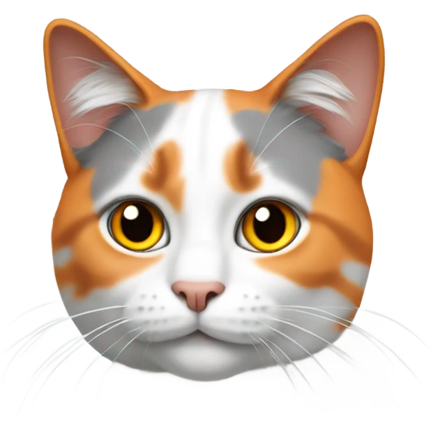 Cat orange, white and grey emoji