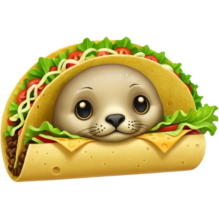 a seal as a taco  emoji