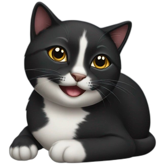 black happy cat emoji