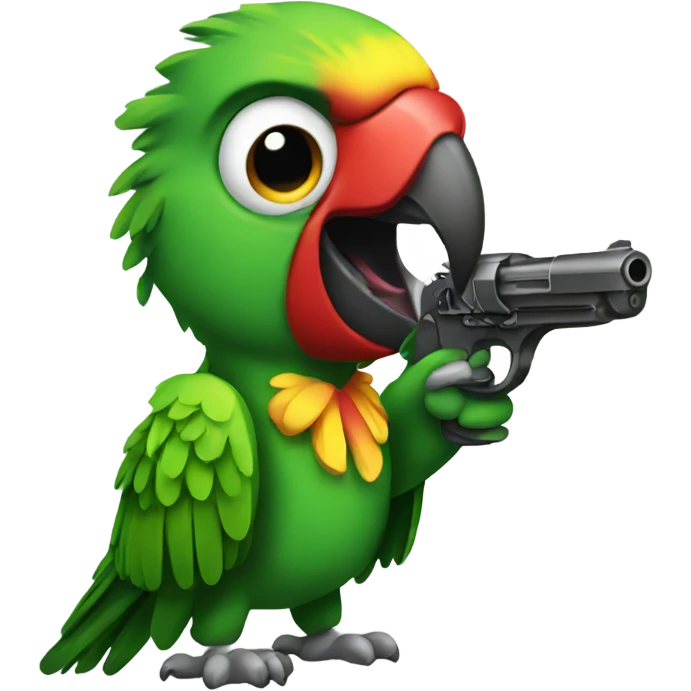 Parrot with gun  emoji