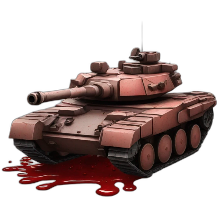 t90 tank made from fresh meat with blood emoji