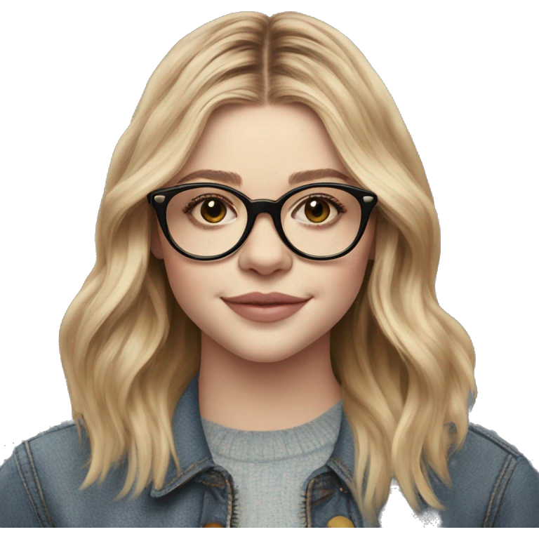 Chloe grace moretz wearing round thin glasses emoji