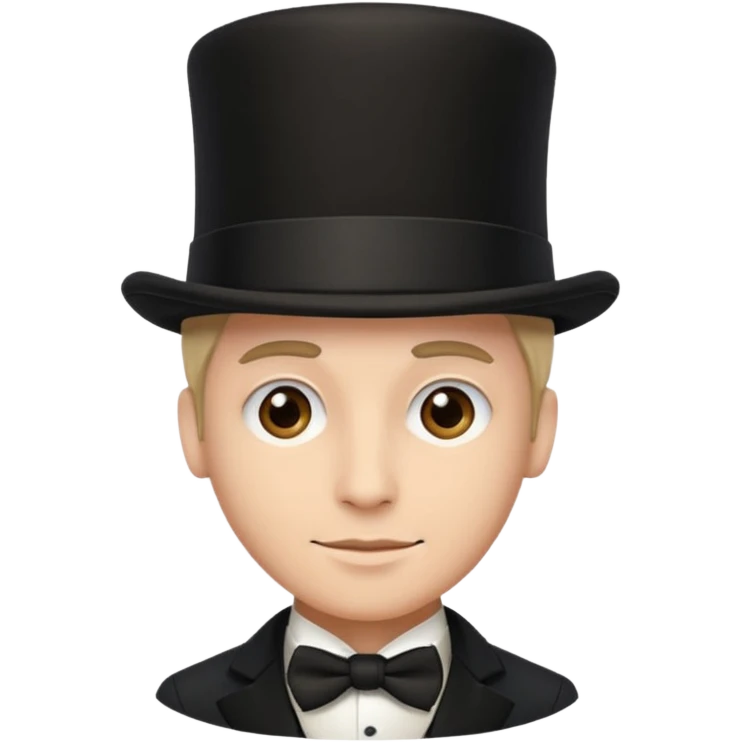 Make a man with a black top hat emoji