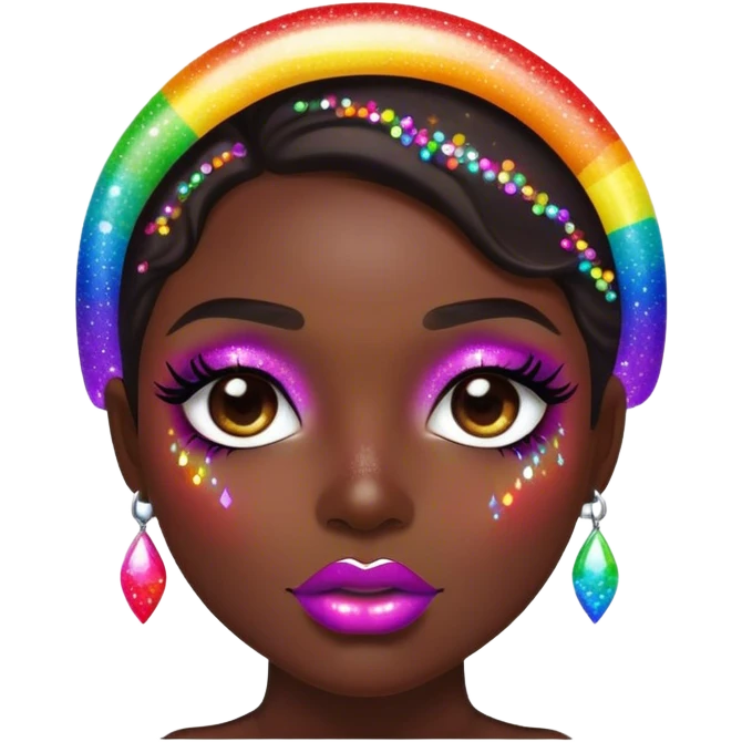 rainbow sparkles on lush lips emoji