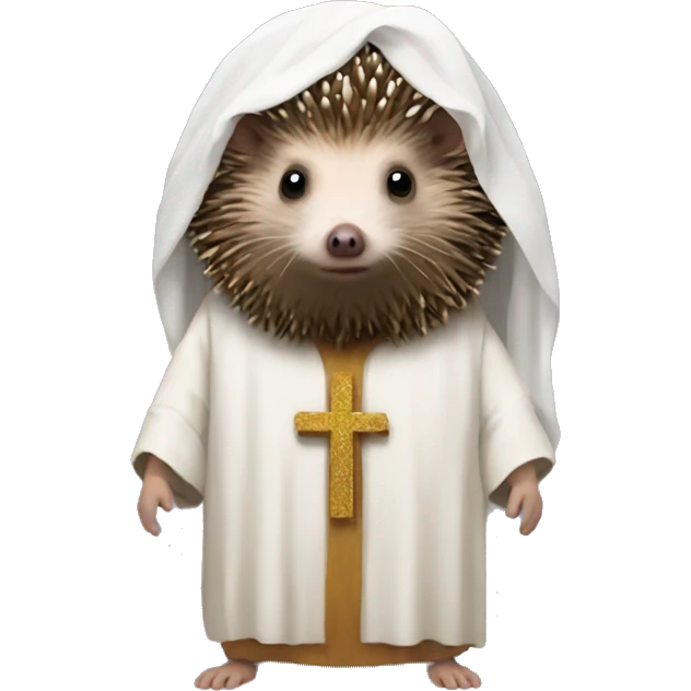 Hedgehog dressed like Jesus  emoji