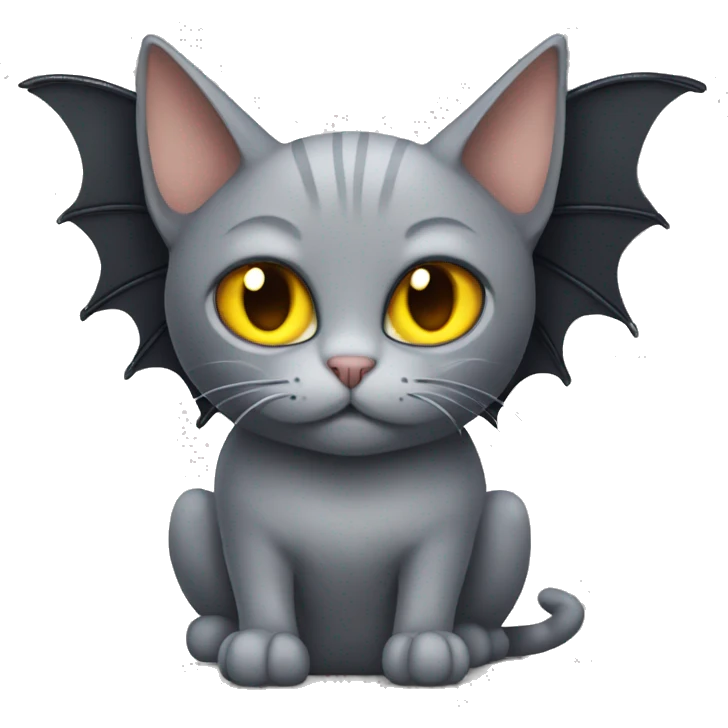 Gray cat with bat wings  emoji