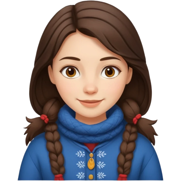 brunette scandinavian girl with scandinavian clothes emoji