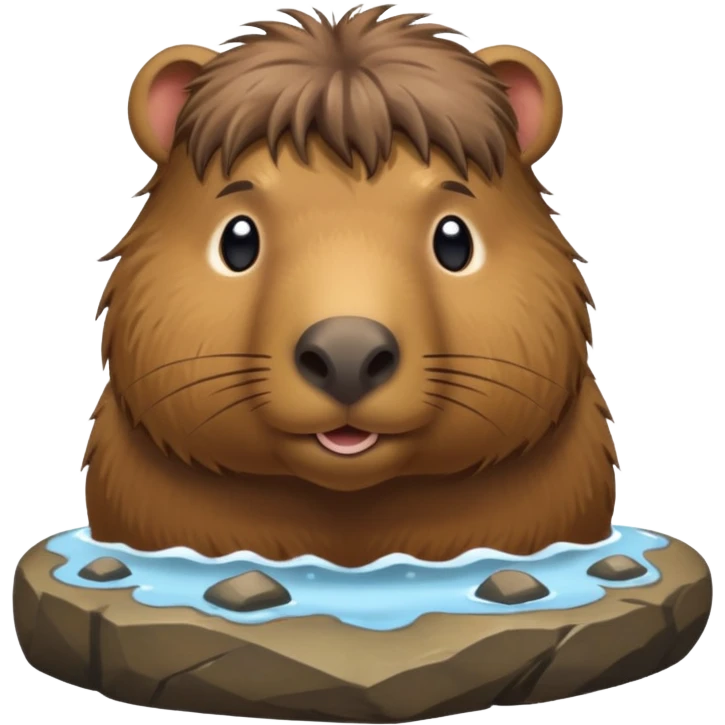 Capybara with rock hair emoji
