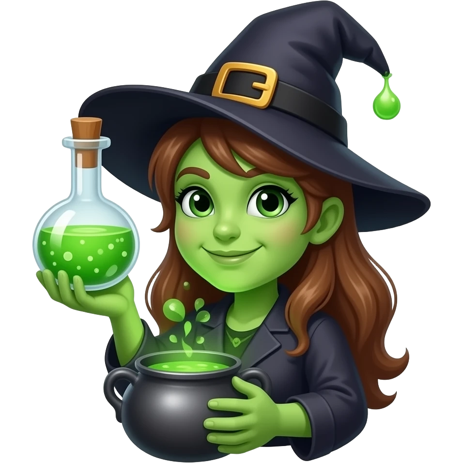 green witch cooking potion emoji