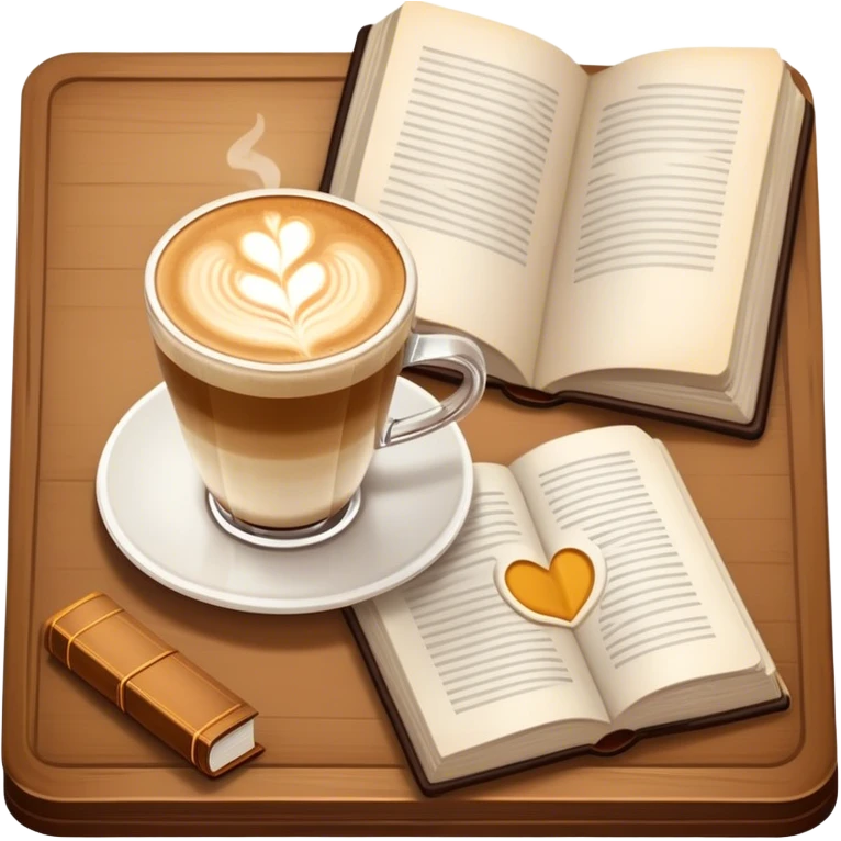 latte next to open book emoji