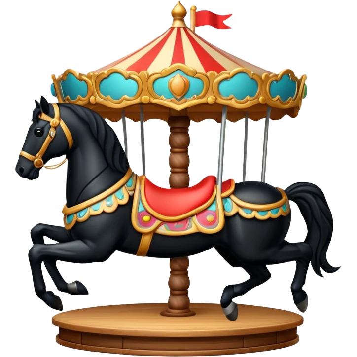 carousel, black horse emoji