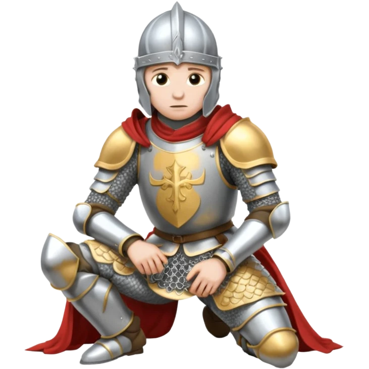 a kneeling knight looking down emoji