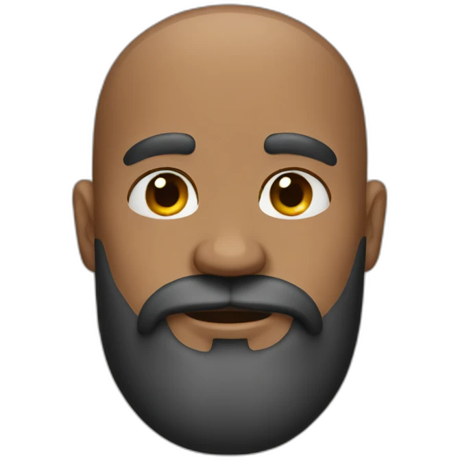 bald man with big black beard emoji