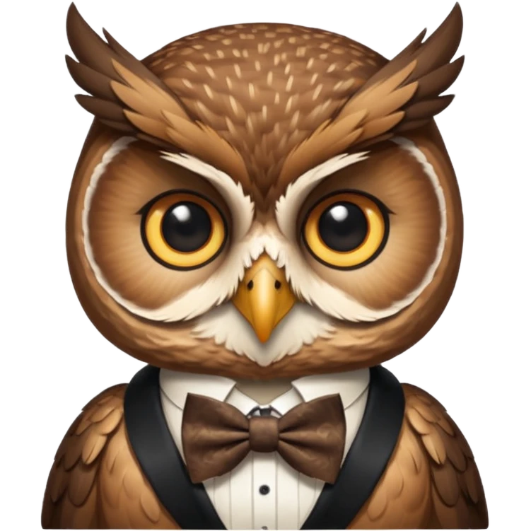 owl wearing bow tie emoji