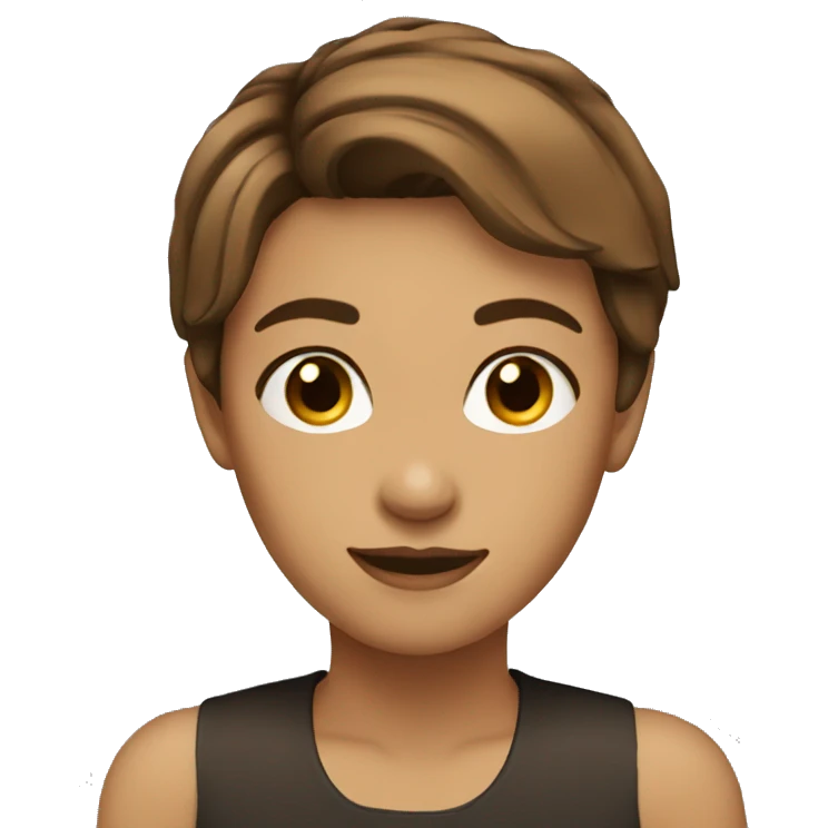 Give her short brown hair emoji