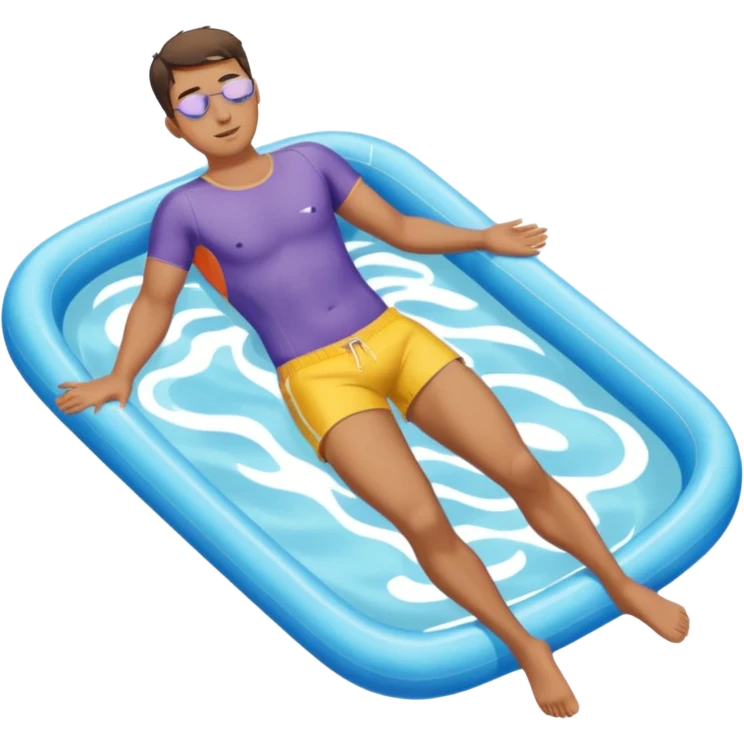 single men floating with close eyes in pool full body  emoji