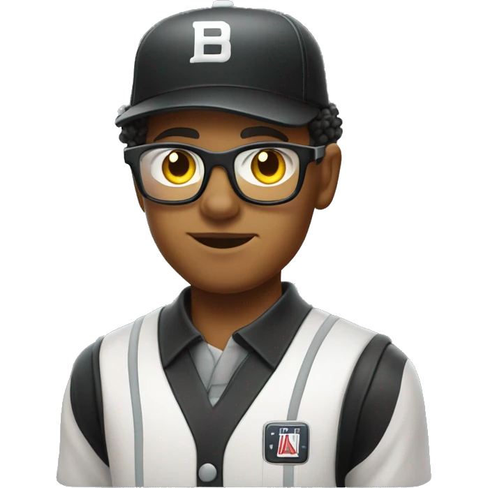 Mulatto umpire confident business young adult cat pfp with smart glasses emoji
