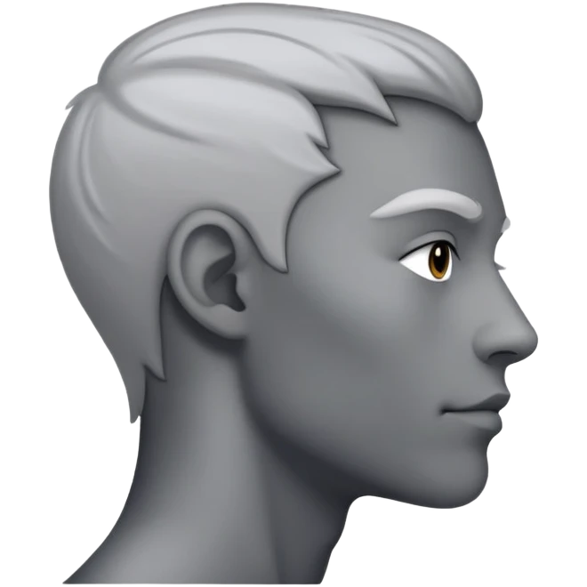 gray human profile side view of face emoji