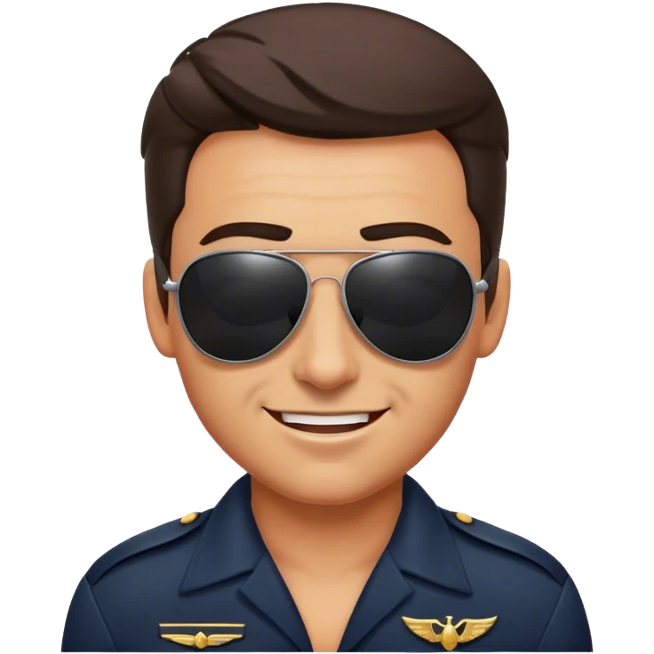 пилот в крутых , тёмных очках подмигивает очках emoji