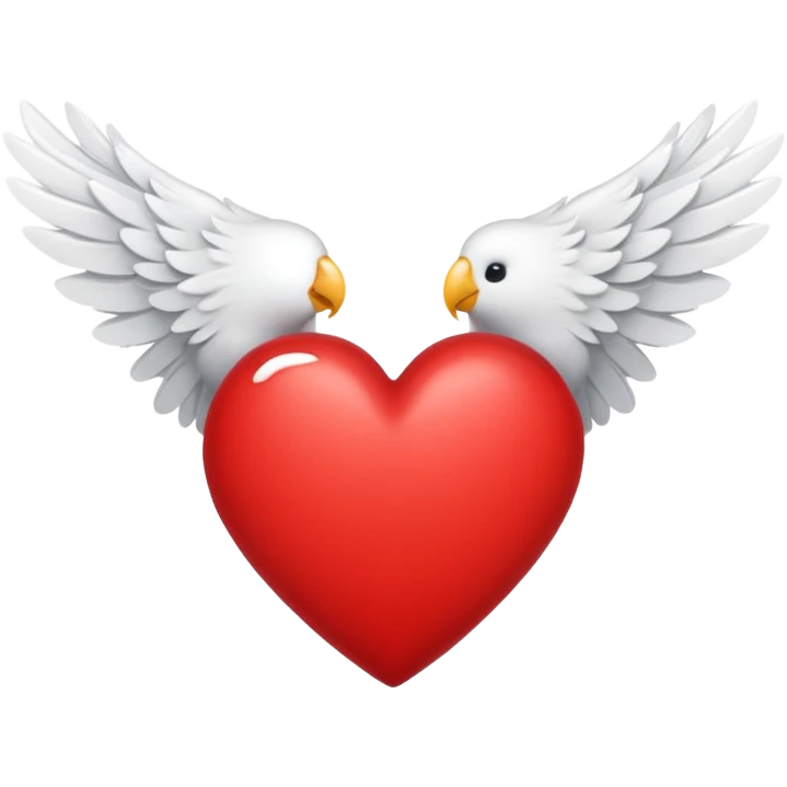A heart in the middle of two wings emoji