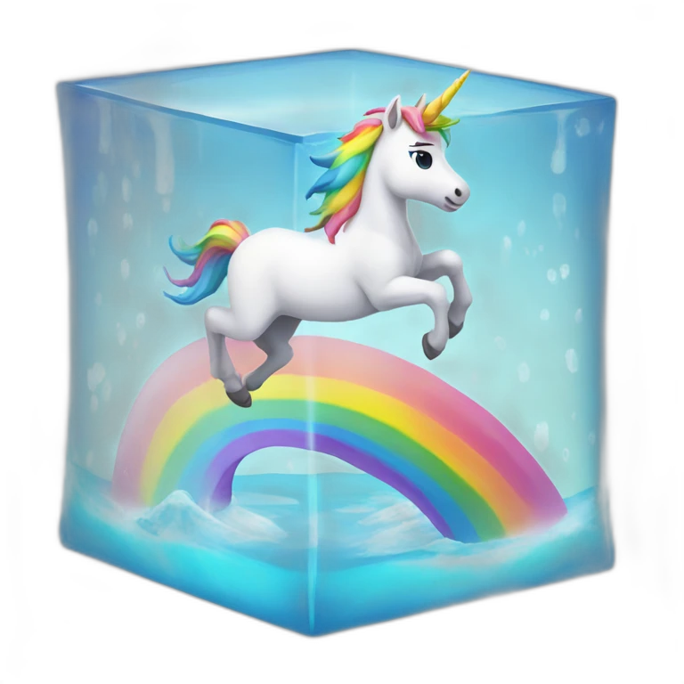 rainbow-unicorn-in-water-frozen-cube emoji
