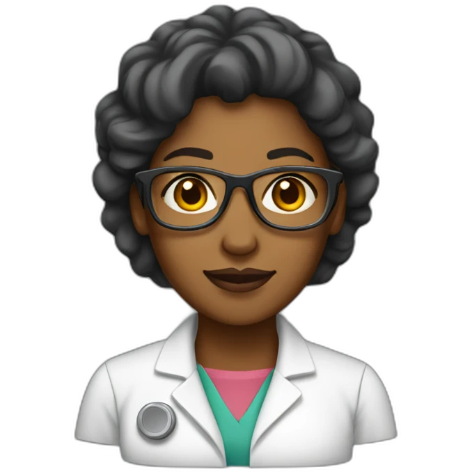 Woman scientists medium dark skin tone with plug instead of beaker emoji